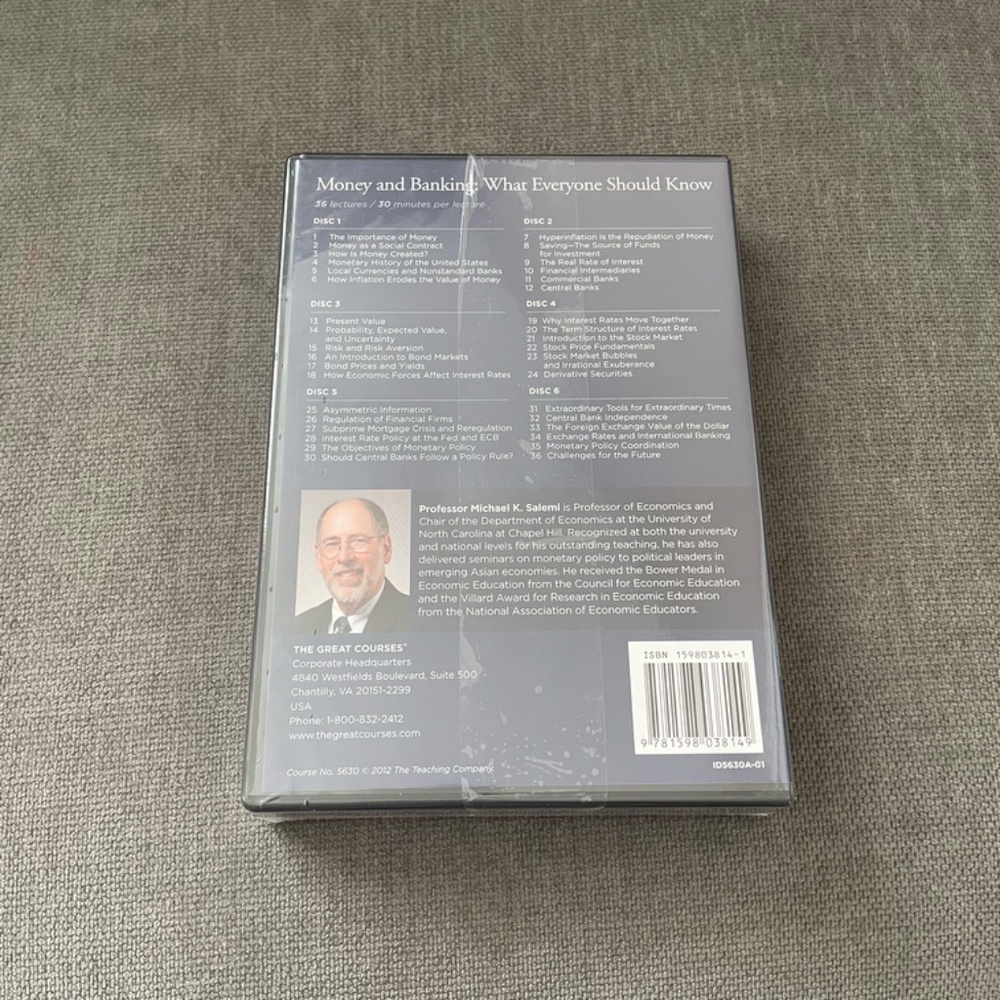Great‎ Courses Money & Banking Prof Salemi DVD + Guidebook New SEALED - Picture 2 of 3